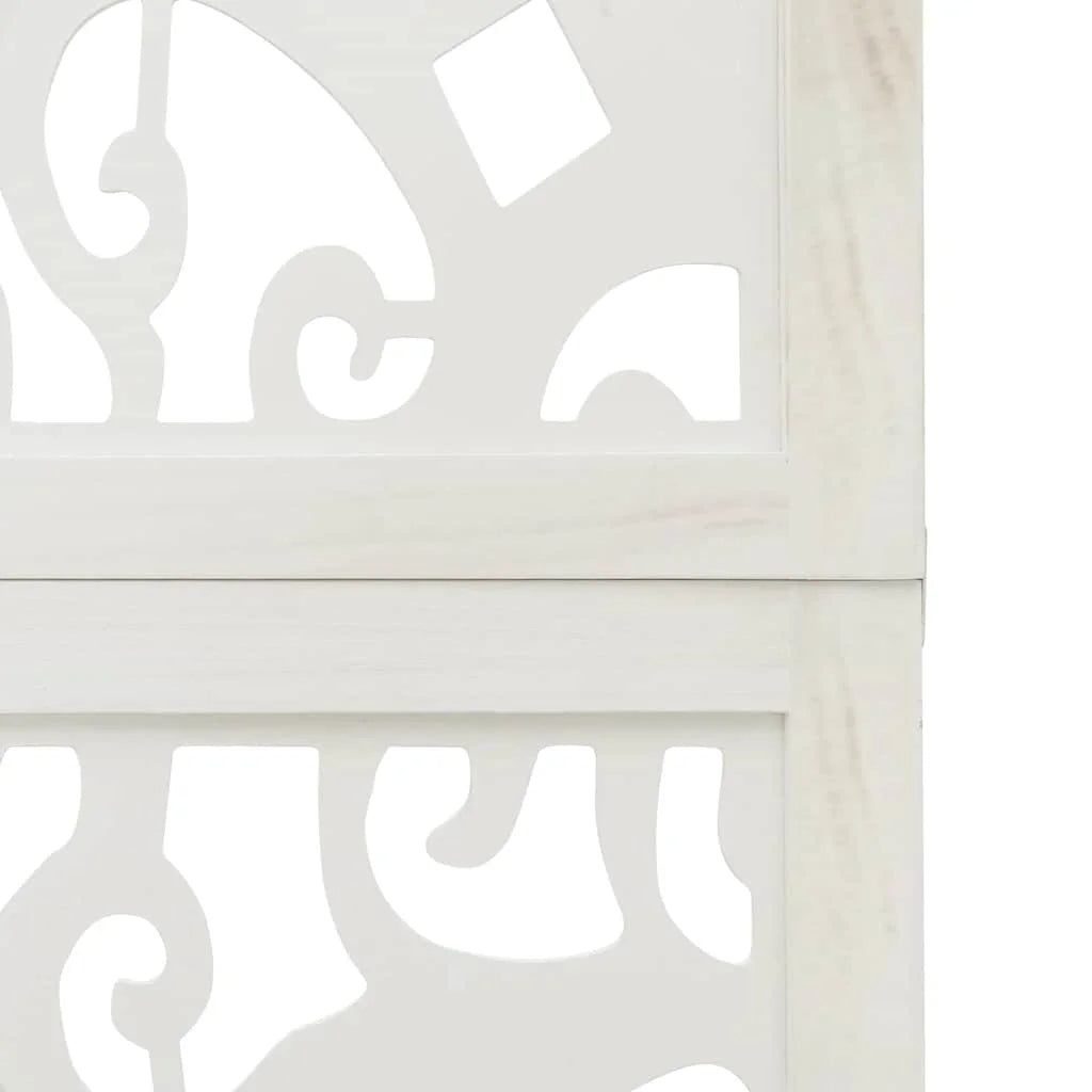 Paravent 5 Panneaux Bois Paulownia Blanc — Disponible en 4 Hauteurs