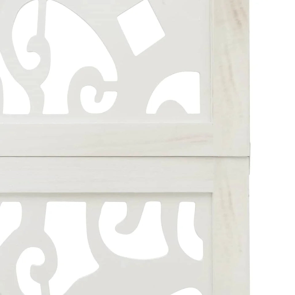 Paravent 5 Panneaux Bois Paulownia Blanc — Disponible en 4 Hauteurs