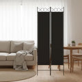 Paravent 3 Panneaux Tissu Noir 120 × 200 cm — Grande Hauteur, Salon & Bureau