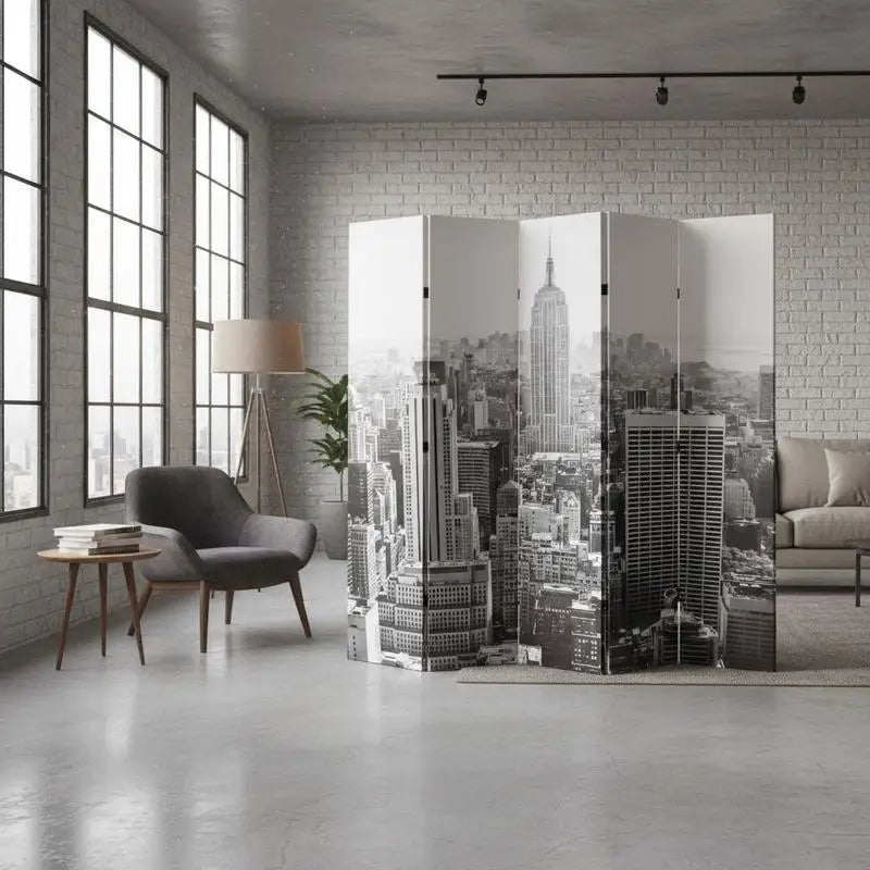 Paravent Cadre Bois & Toile Photo Imprimée — Cloison Décorative en 3 Dimensions