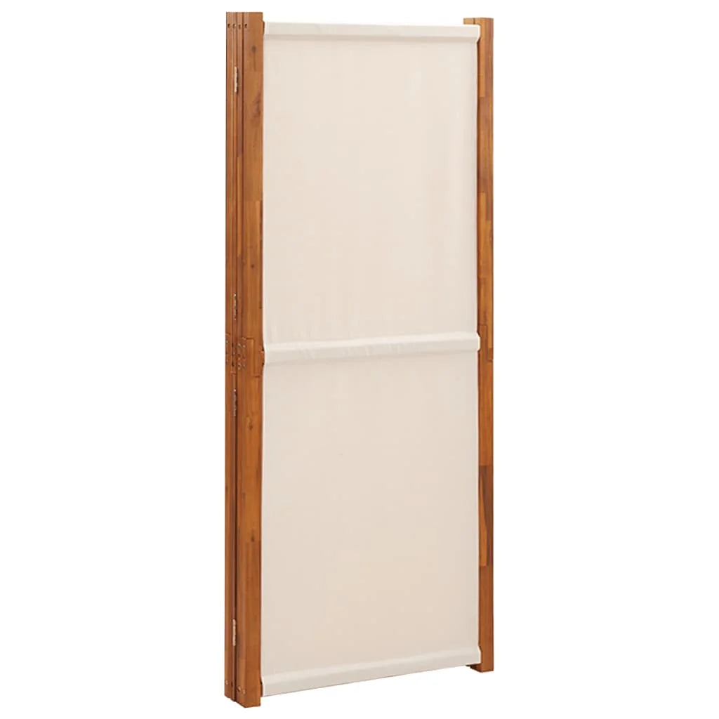 Paravent 4 Panneaux Tissu Blanc Crème — Grand Séparateur 280 × 180 cm