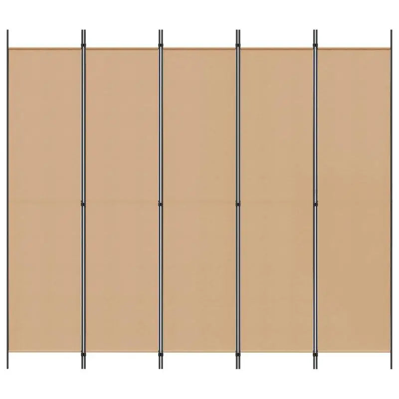 Paravent 5 Panneaux Tissu Beige — Grand Format 250 × 220 cm