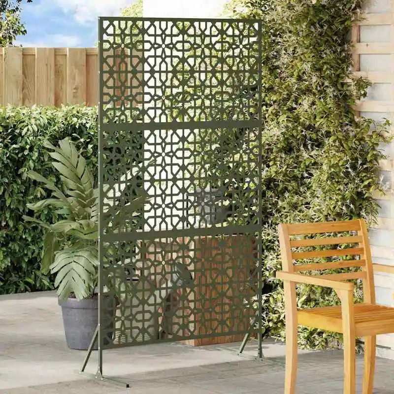 Paravent Acier Olive 100 × 180 cm — Séparateur Design Moderne Terrasse & Jardin