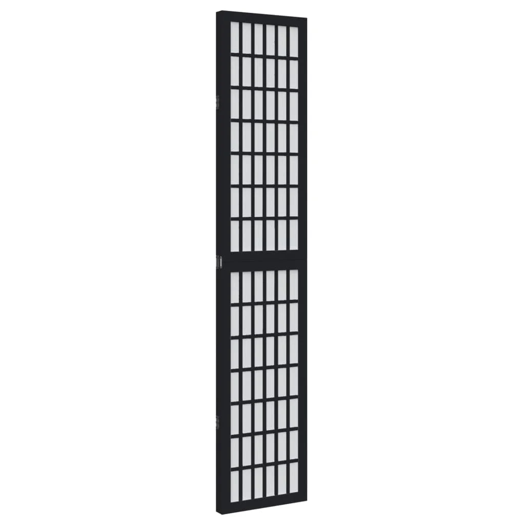 Paravent en Bois de Paulownia Noir — 3 ou 4 Panneaux, Hauteur au Choix
