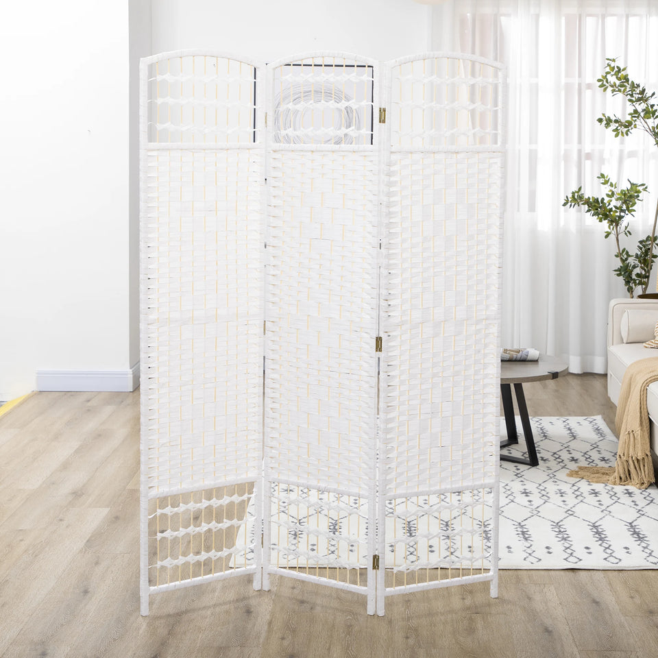 Paravent 3 Panneaux Blanc — Cloison Légère Chambre & Salon 120 × 170 cm