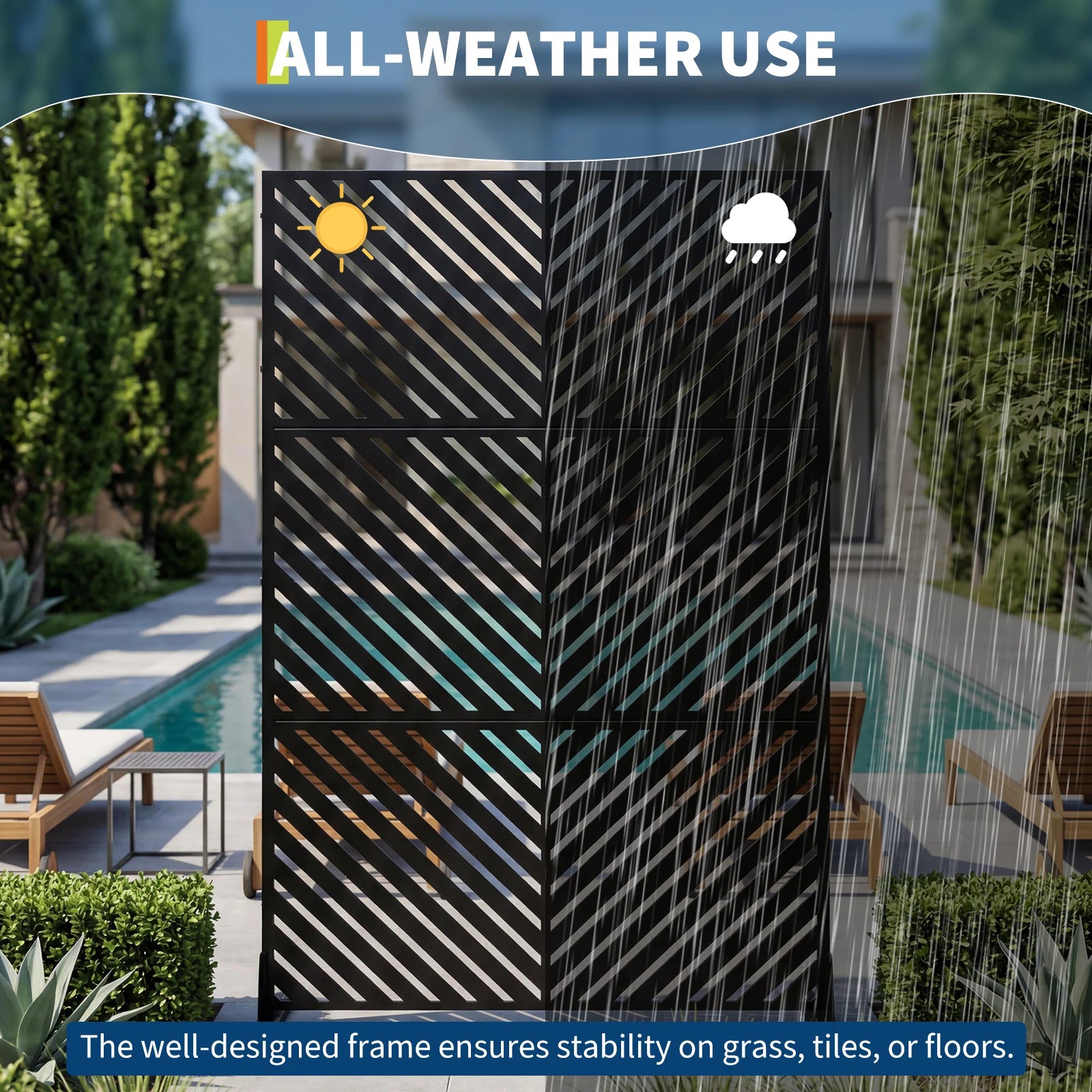 Paravent Extérieur Métal Inoxydable — Brise-Vue Décoratif Jardin & Terrasse