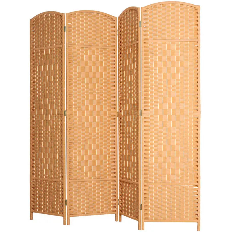 Paravent 4 Panneaux Tissé Main à Arche — Cloison Légère & Intime