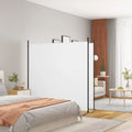 Paravent 2 Panneaux Tissu Blanc — Grande Cloison Légère 348 × 180 cm