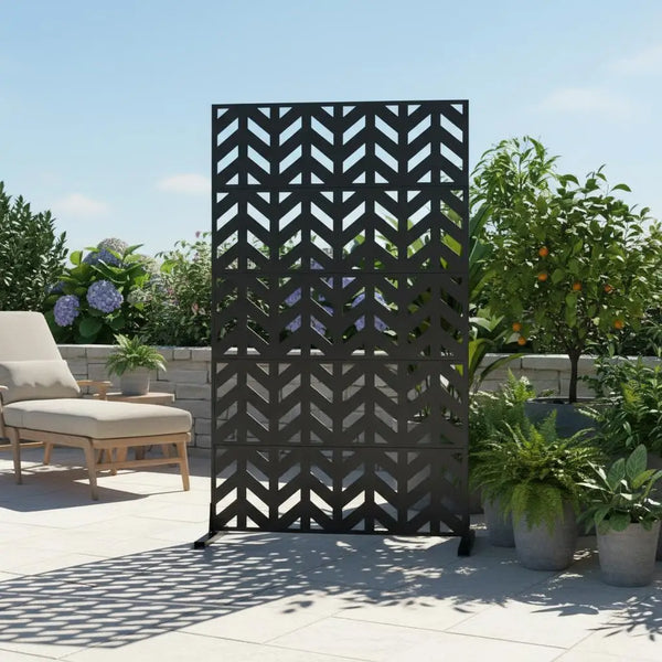 Paravent Métal Décoratif Freestanding avec Pied — Séparateur Design 120 × 183 cm