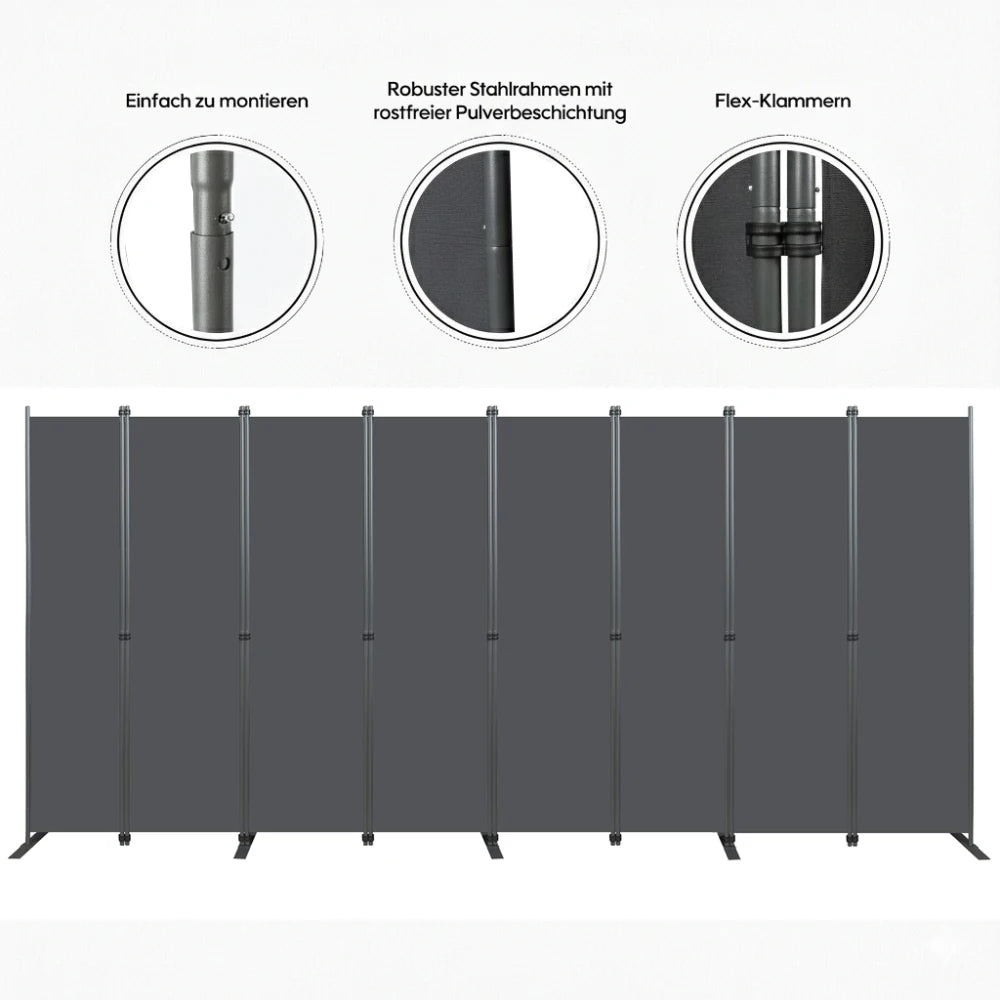 Paravent 8 Panneaux Grand Format 404 × 180 cm — Cloison Bureau & Open Space