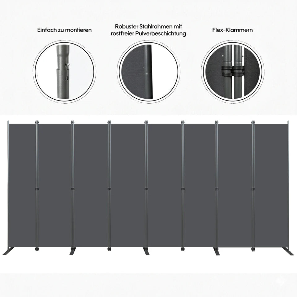 Paravent 8 Panneaux Grand Format 404 × 180 cm — Cloison Bureau & Open Space