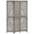 Paravent Sculpté Bois de Manguier Massif — Motif Arabesque Modèle 3