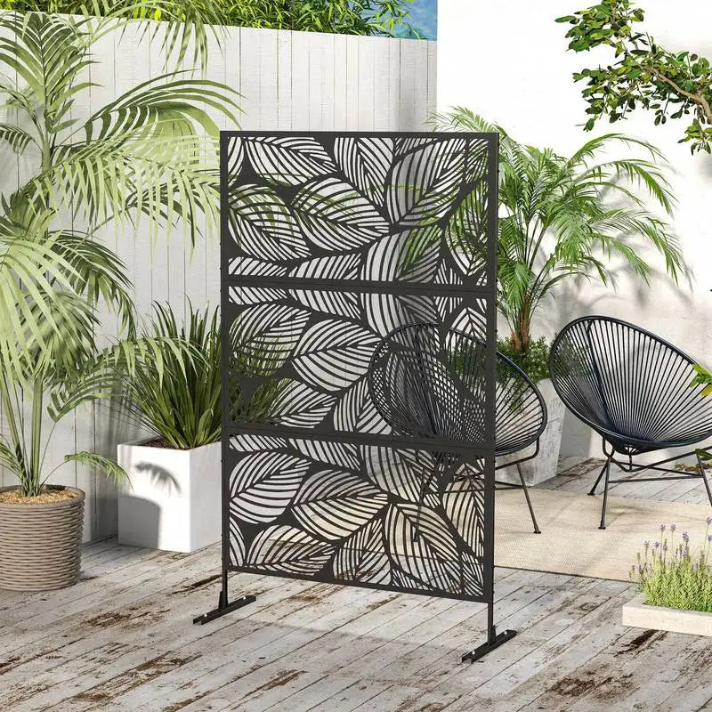 Panneau Décoratif Extérieur Noir — Treillis Métal pour Plantes Grimpantes, Balcon & Jardin