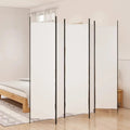 Paravent 5 Panneaux Tissu Blanc 250×200 cm