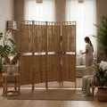 Paravent 5 Panneaux Bambou Résistant — Intérieur & Extérieur, 200 × 180 cm