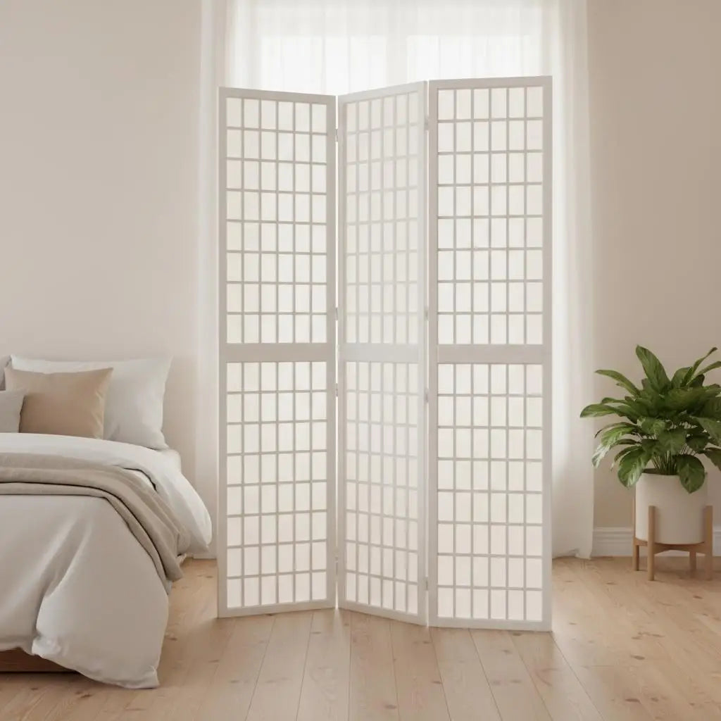 Paravent 3 Panneaux Blanc — Cloison Épurée 120 × 170 cm