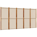 Paravent 5 Panneaux Crème Jaune Poudré 350×180 cm