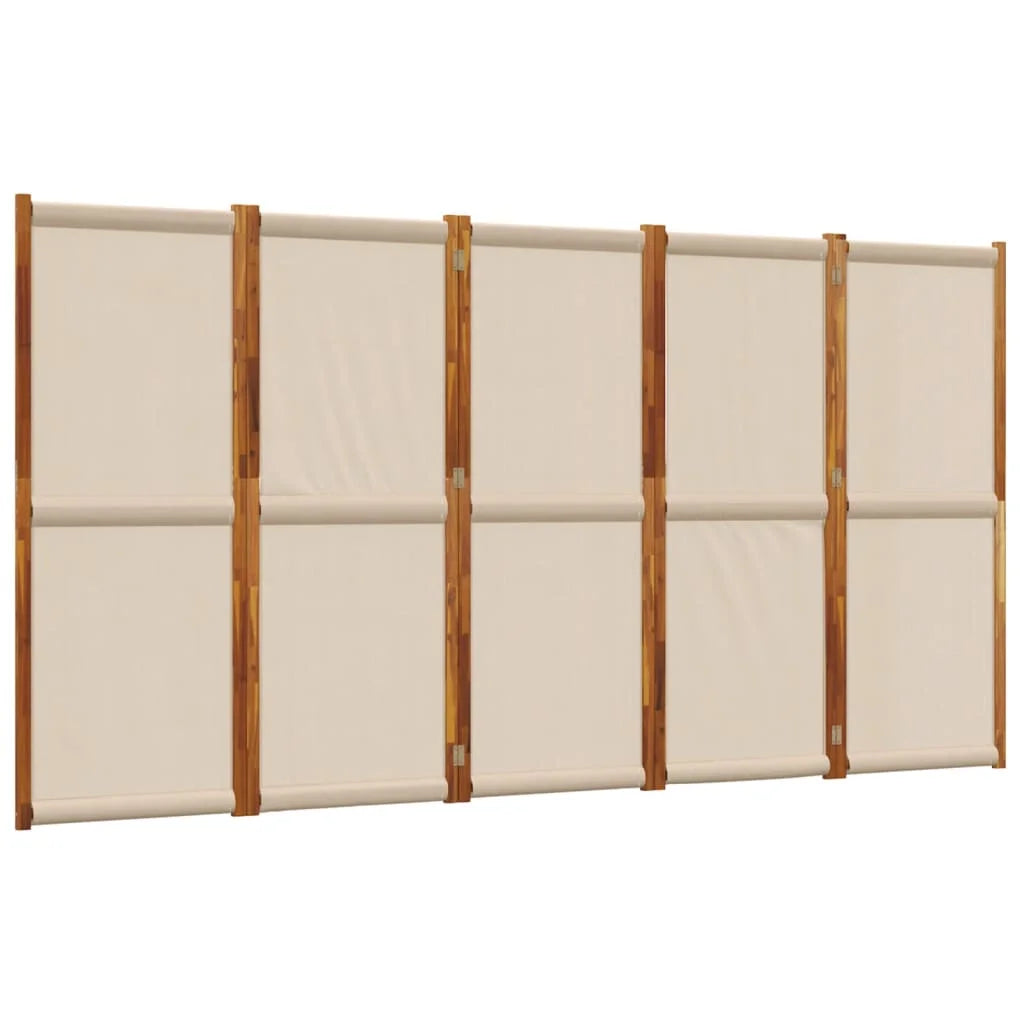 Paravent 5 Panneaux Crème Jaune Poudré 350×180 cm
