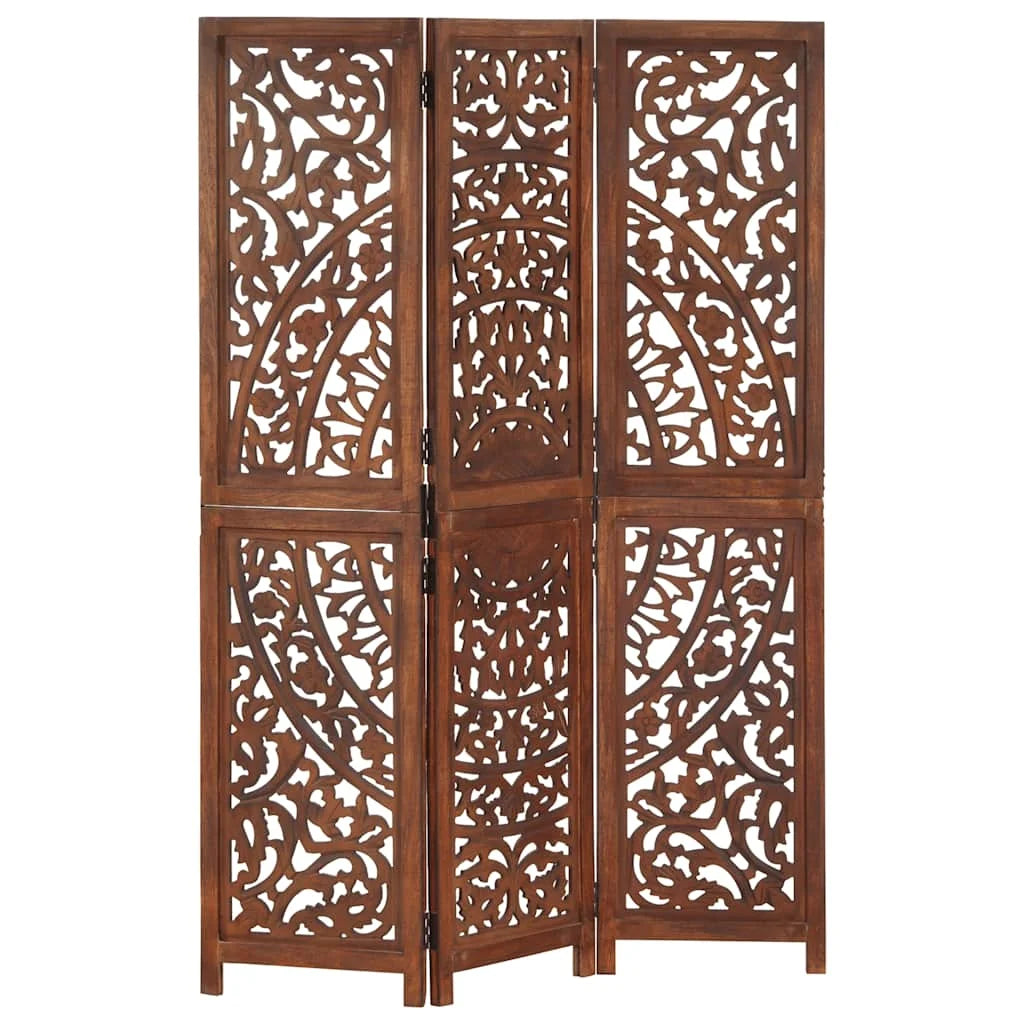 Paravent Sculpté Bois de Manguier Massif — Motif Arabesque Modèle 2