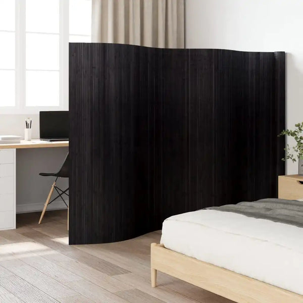 Paravent Bambou Noir Grand Format — Cloison XXL Naturelle & Graphique