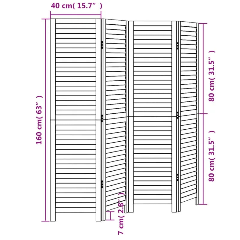 Paravent en Bois de Paulownia — 4, 5 ou 6 Panneaux au Choix