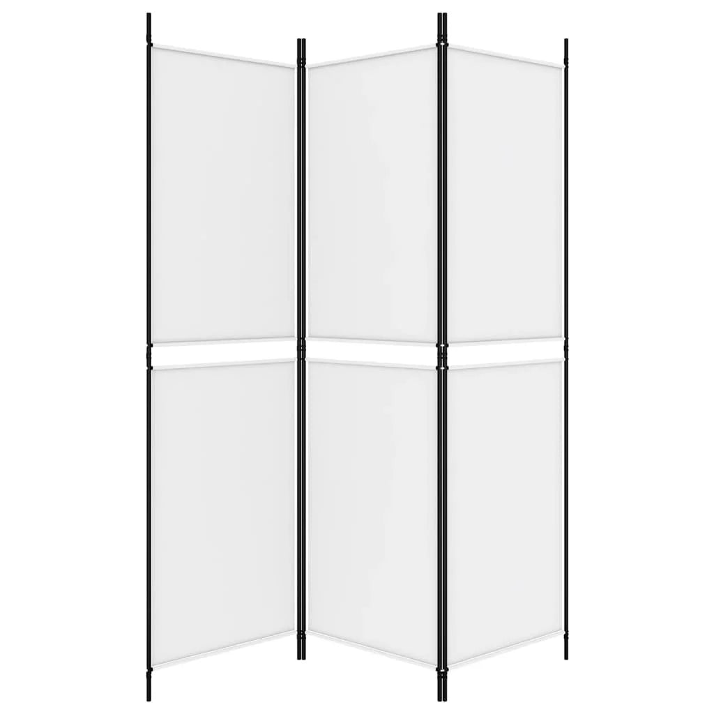 Paravent 3 Panneaux Tissu Blanc 150 × 180 cm — Cloison Bureau & Chambre