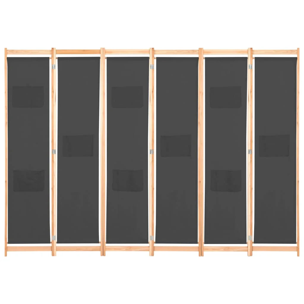 Paravent 4 Panneaux Tissu Gris — Séparateur Acoustique 240 × 170 cm