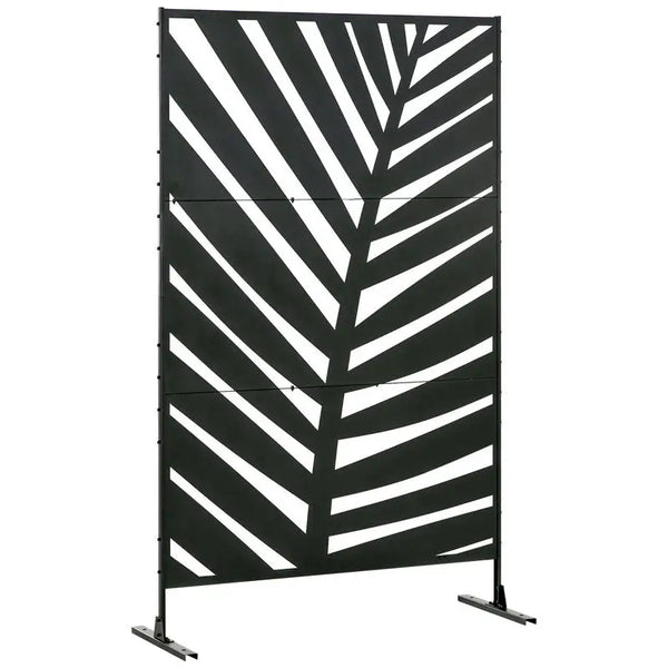 Paravent Extérieur Motif Palmier — Silhouette Raf Noire, Design Tropical