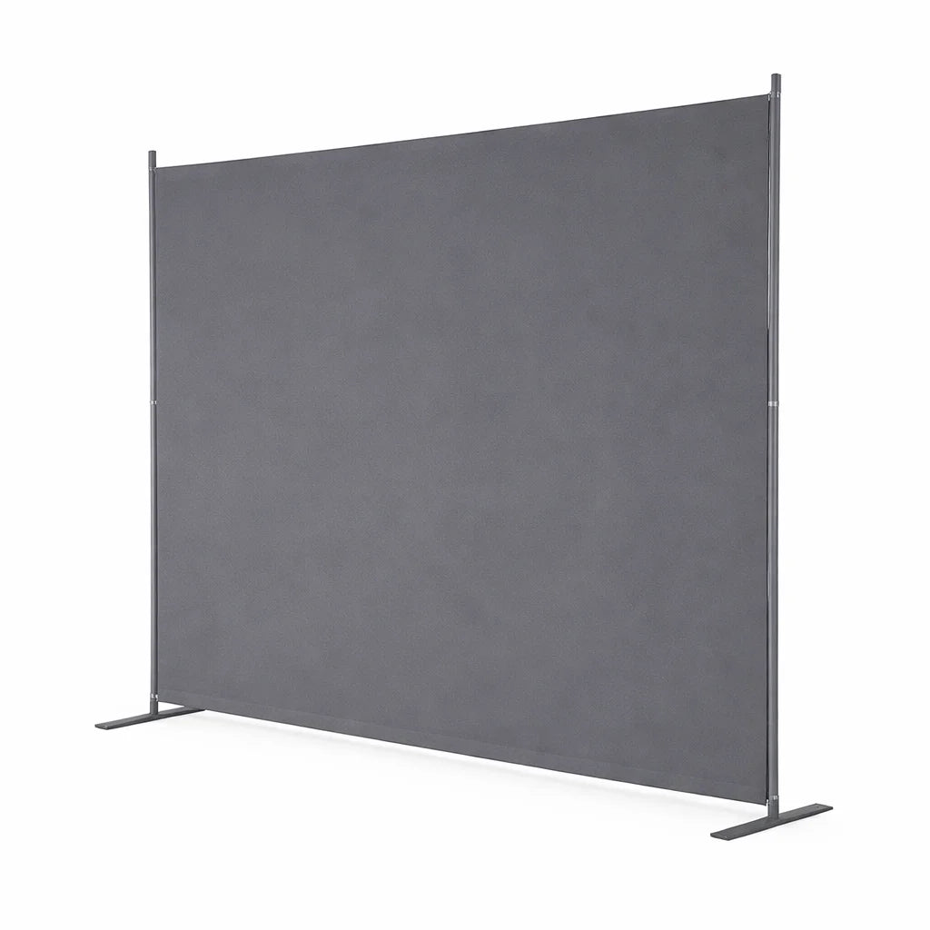 Paravent Tissu Gris Grand Format — Séparateur Carré 180 × 180 cm