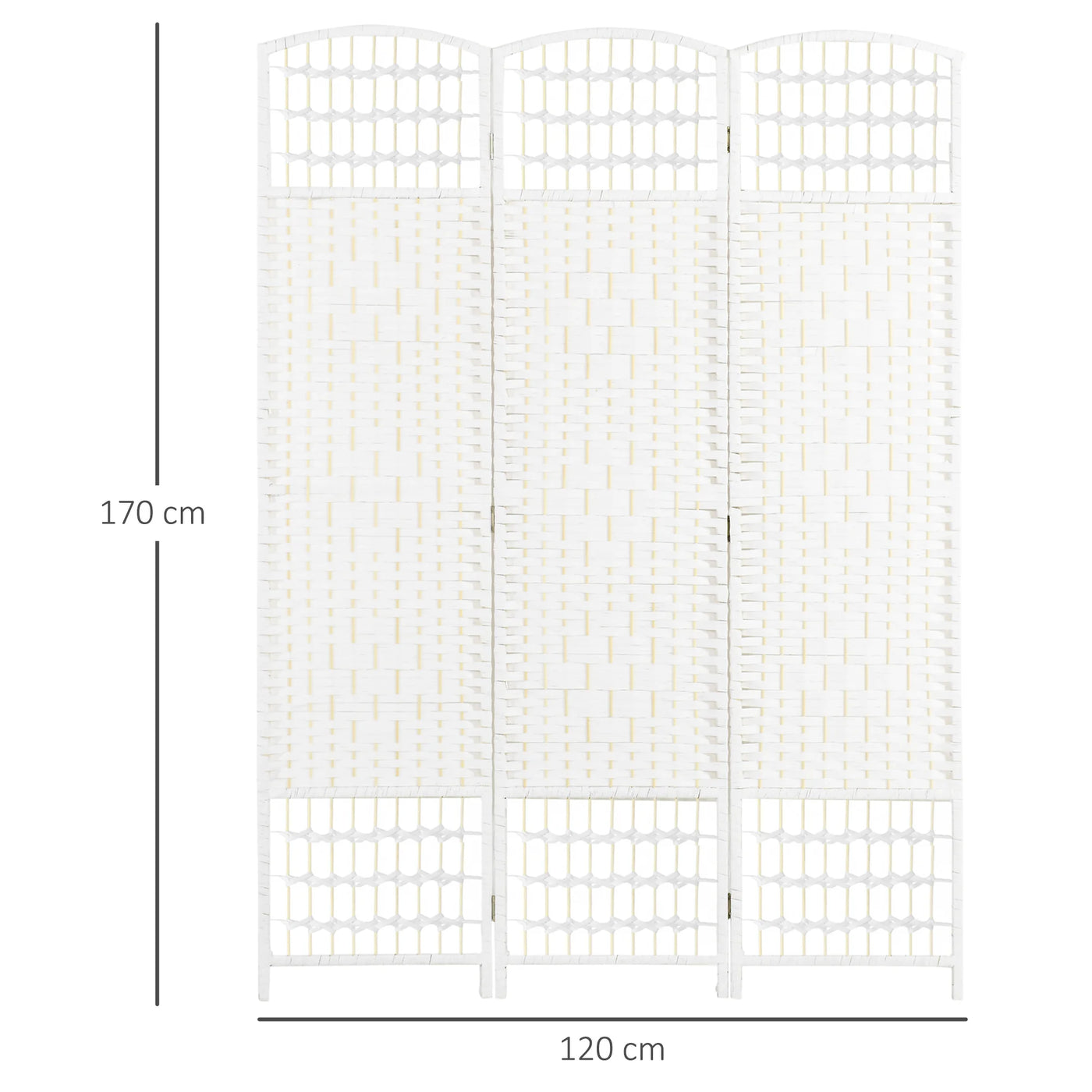 Paravent 3 Panneaux Blanc — Cloison Légère Chambre & Salon 120 × 170 cm