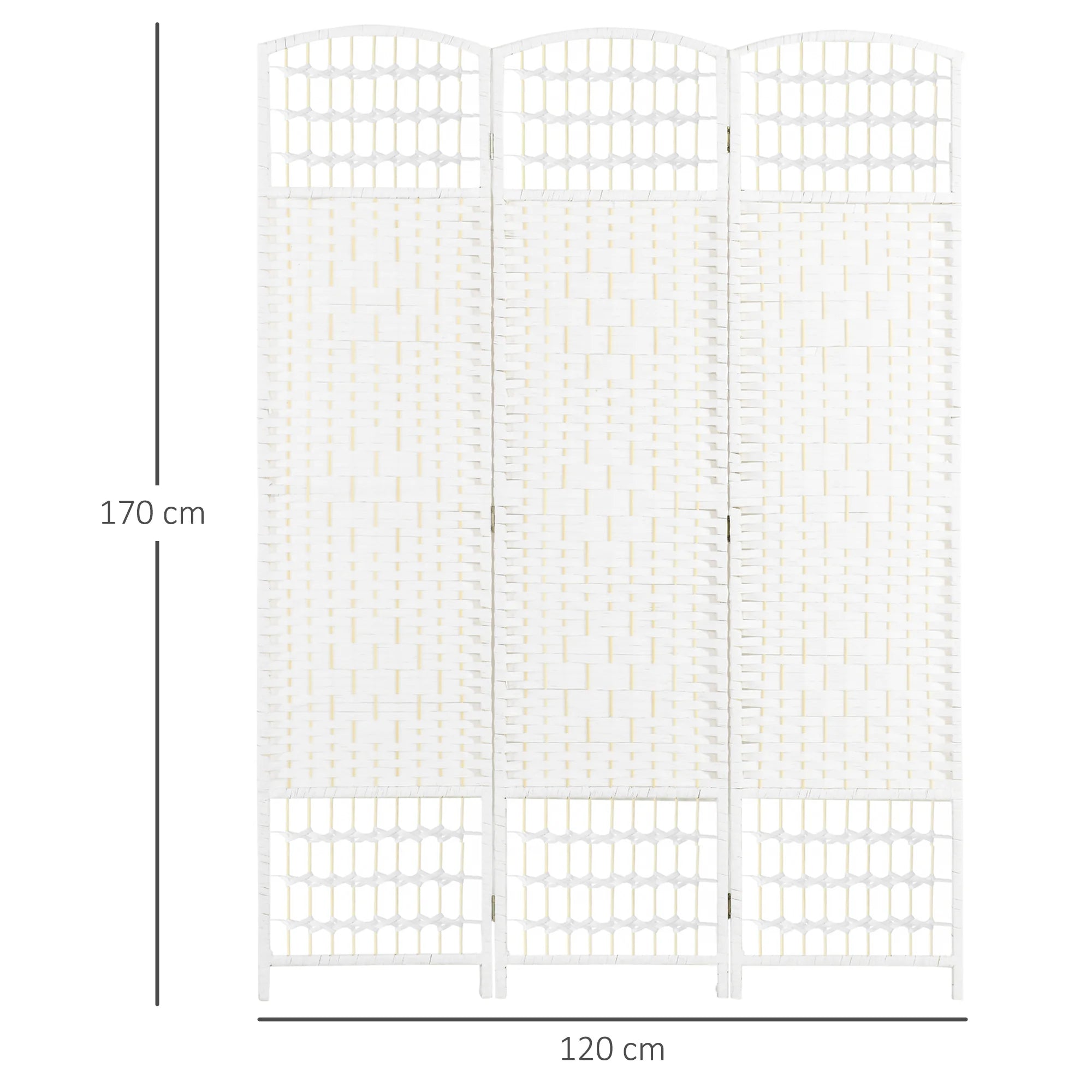 Paravent 3 Panneaux Blanc — Cloison Légère Chambre & Salon 120 × 170 cm