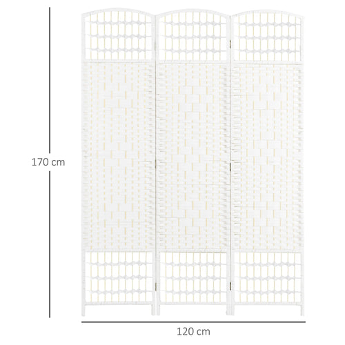 Paravent 3 Panneaux Blanc — Cloison Légère Chambre & Salon 120 × 170 cm