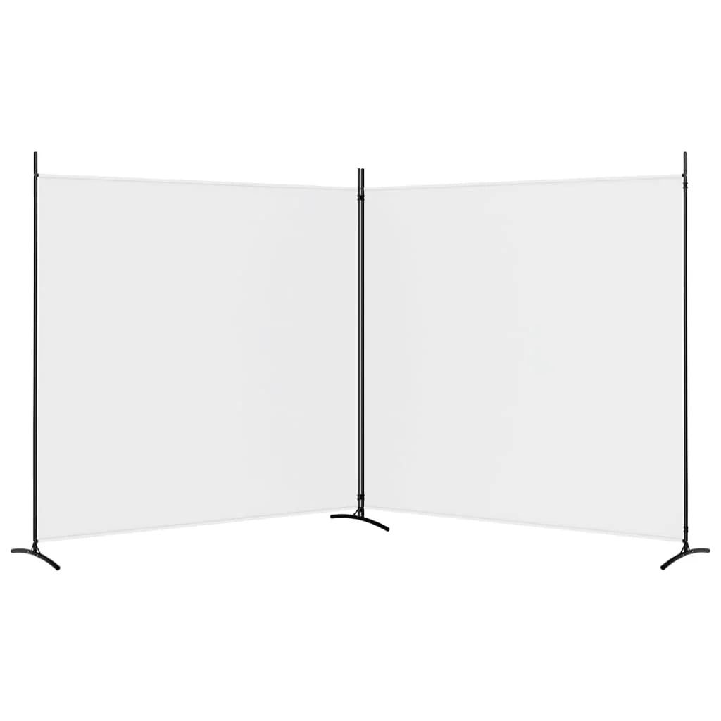Paravent 2 Panneaux Tissu Blanc — Grande Cloison Légère 348 × 180 cm