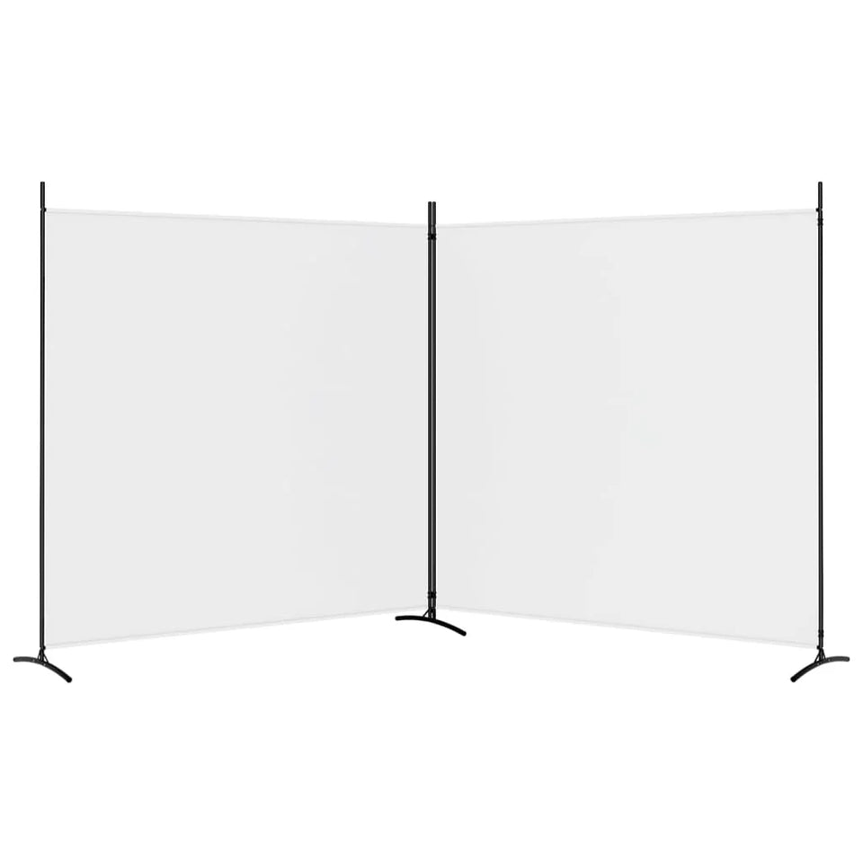Paravent 2 Panneaux Tissu Blanc — Grande Cloison Légère 348 × 180 cm
