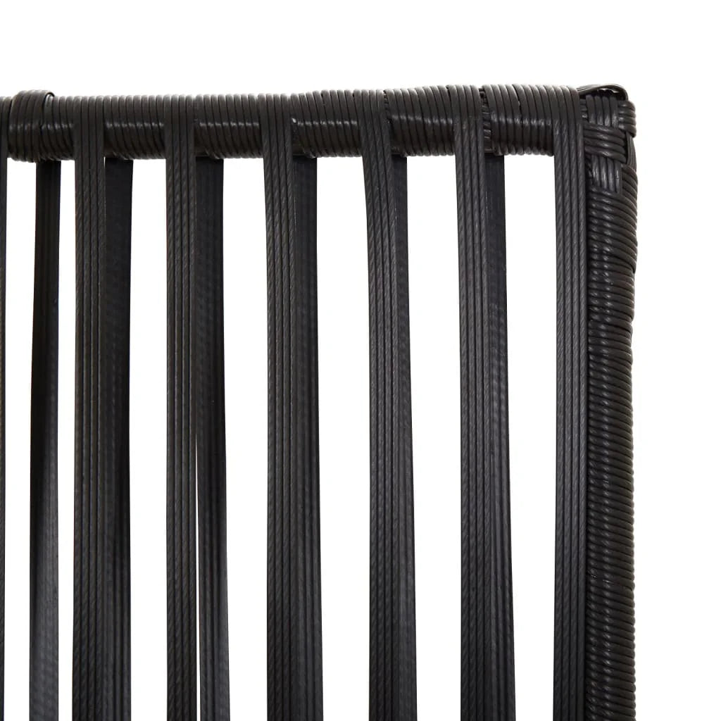 Paravent Poly Rotin Noir 3 Panneaux — Cloison Tressée Légère & Décorative