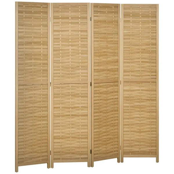 Paravent 4 Panneaux Bambou Naturel — Cloison Légère 160 × 170 cm