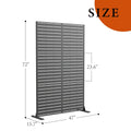 Paravent Métal Extérieur 183 cm — Lamelles Noires, Autoportant, Terrasse & Balcon