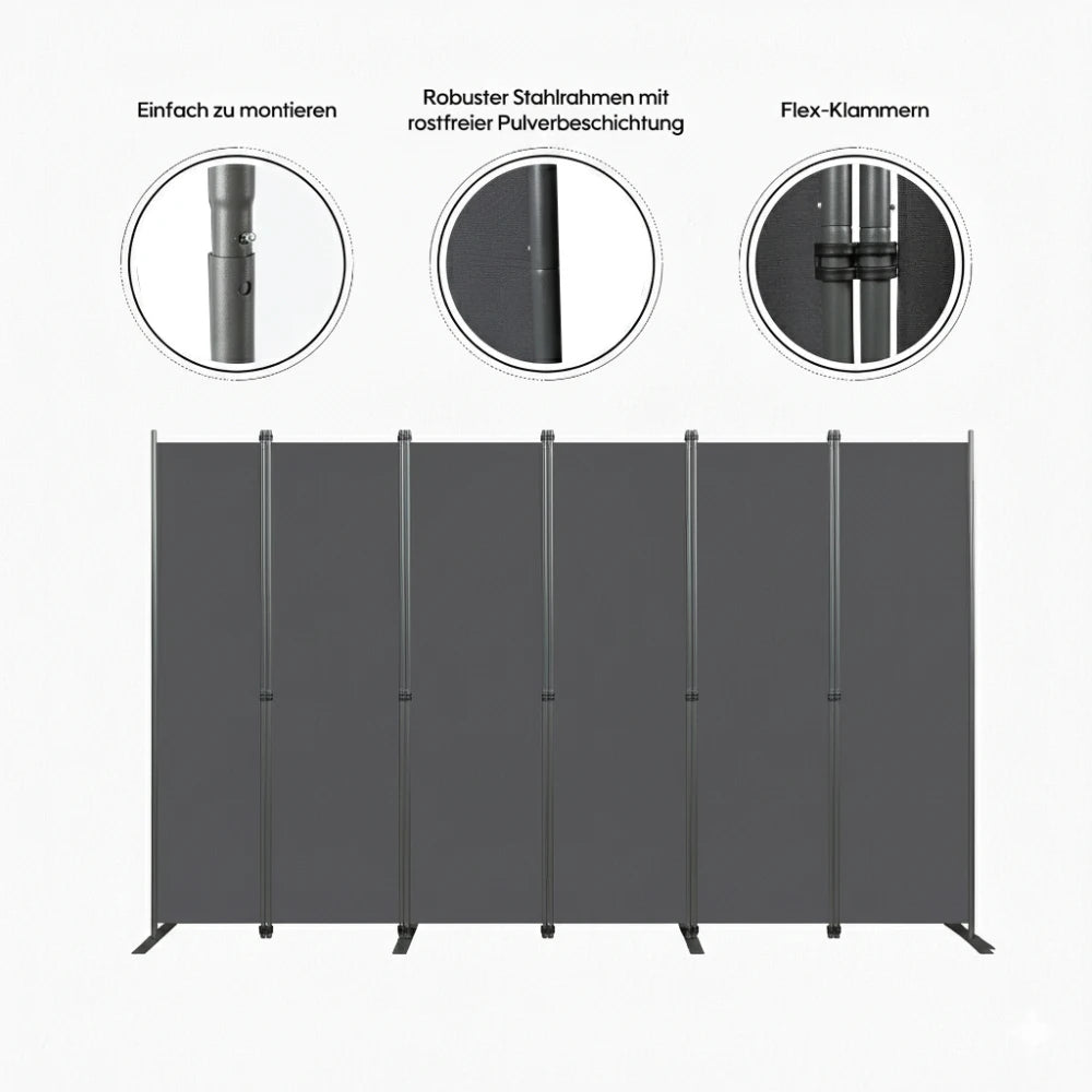 Paravent 6 Panneaux Grand Format 304 × 180 cm — Cloison Bureau & Open Space
