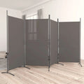 Paravent 4 Panneaux Tissu Anthracite — Grande Cloison 346 × 180 cm