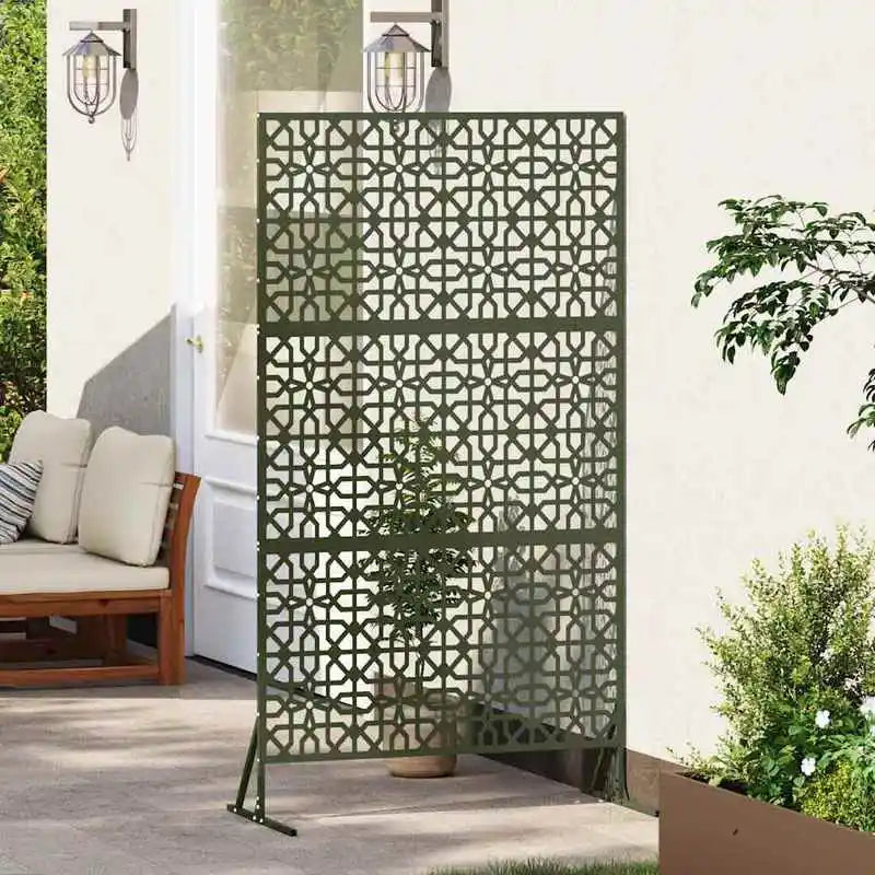 Paravent Acier Olive 100 × 180 cm — Séparateur Design Moderne Terrasse & Jardin