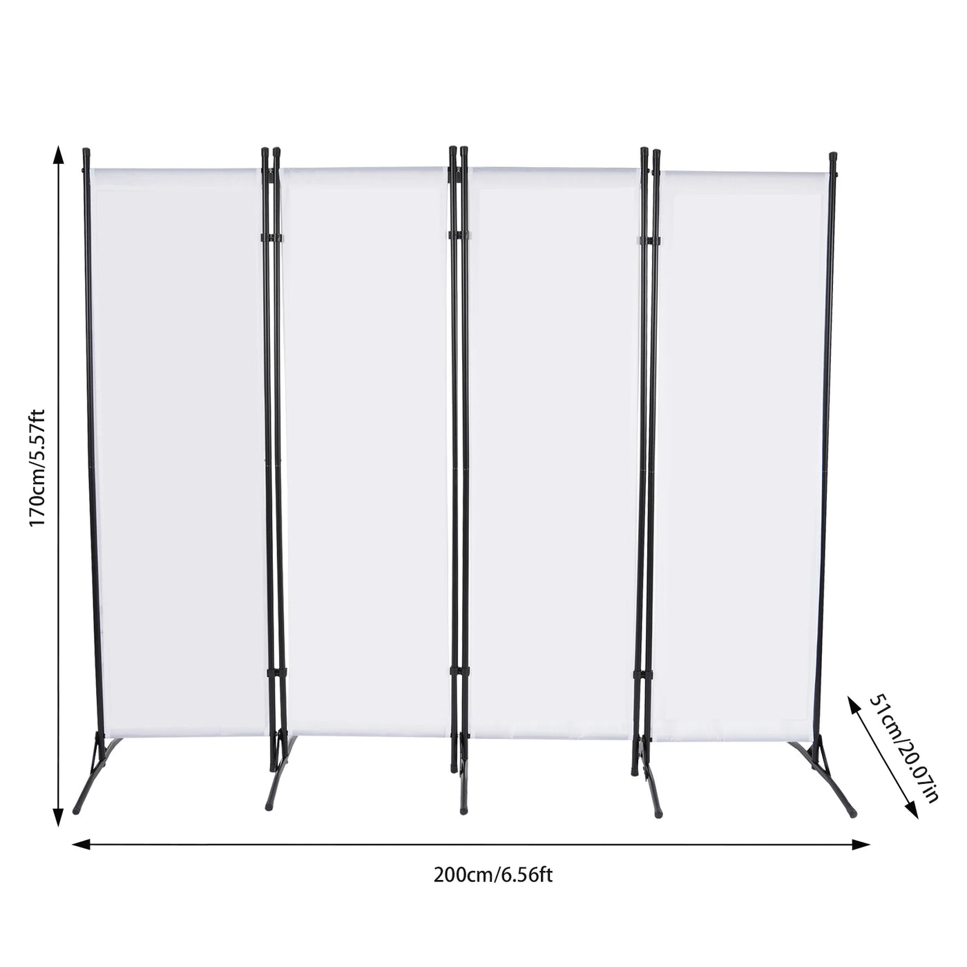 Paravent 4 Panneaux Blanc — Séparateur Moderne & Épuré