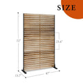 Paravent Métal Extérieur 183 cm — Lamelles Bois Brun, Autoportant Balcon & Jardin