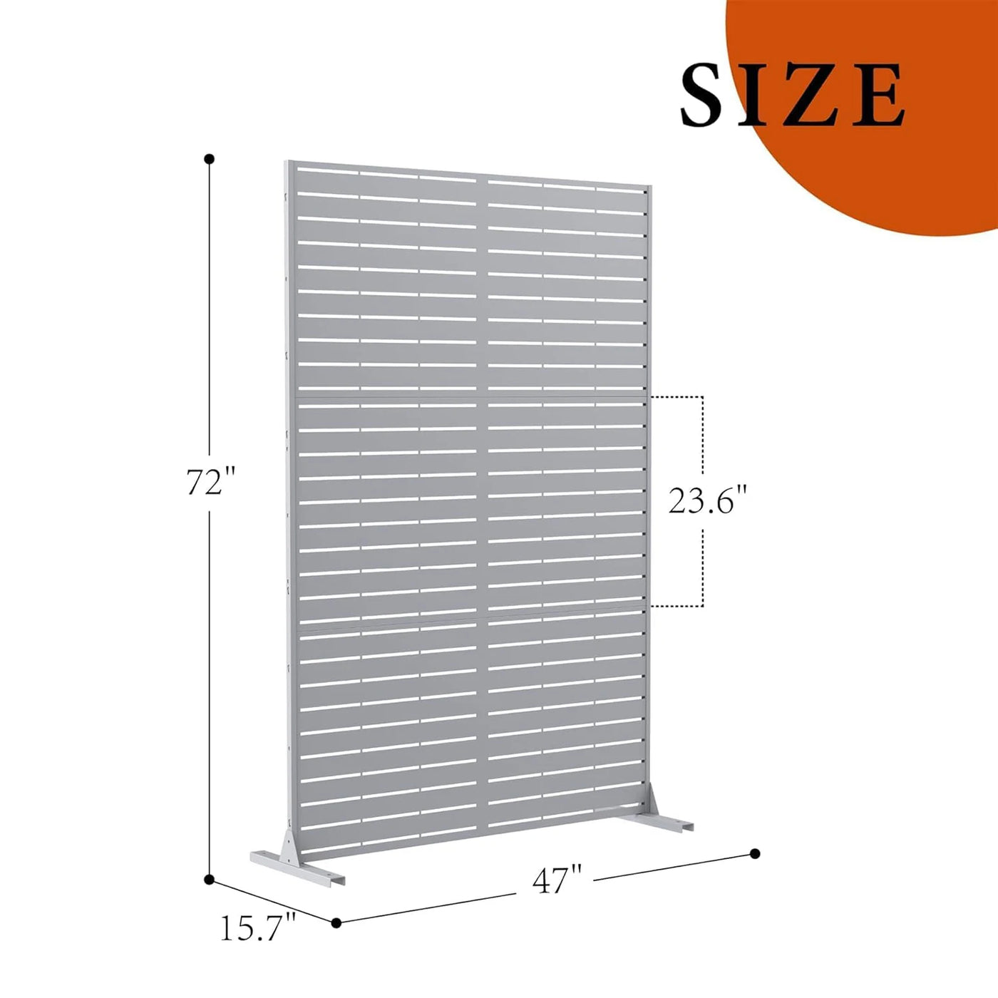 Paravent Métal Extérieur 183 cm — Lamelles Noires, Autoportant, Terrasse & Balcon