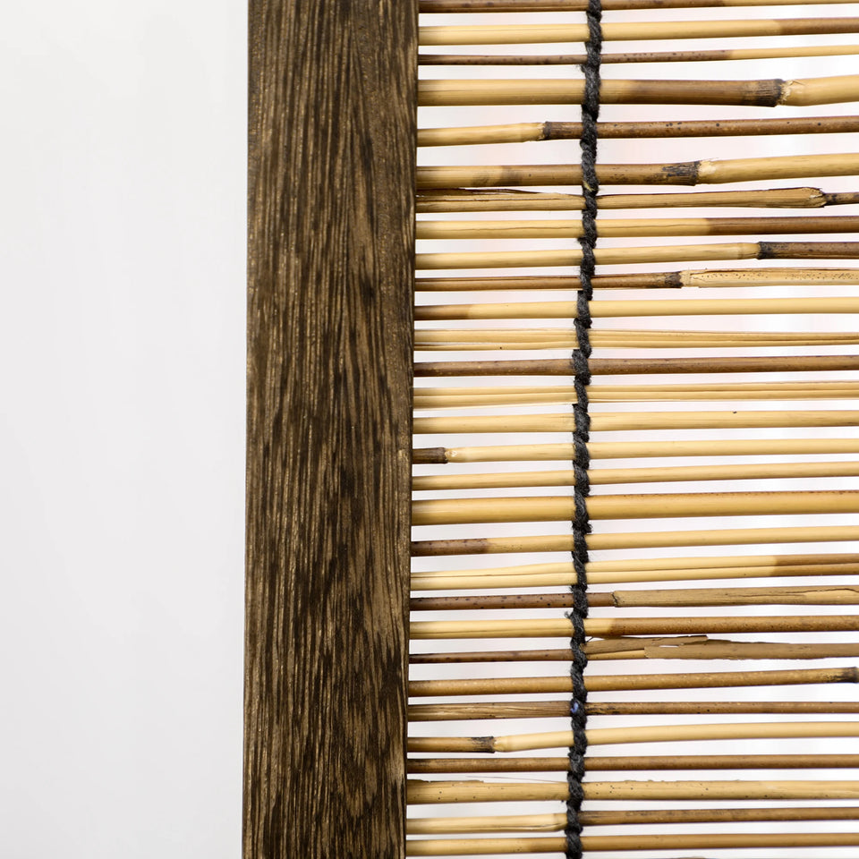Paravent 4 Panneaux Bois & Rotin — Cloison Naturelle 160 × 170 cm