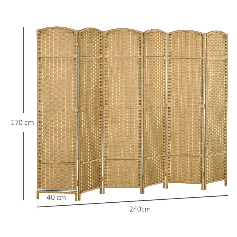 Paravent 6 Panneaux Bambou Design Nature — Cloison Généreuse 170 cm