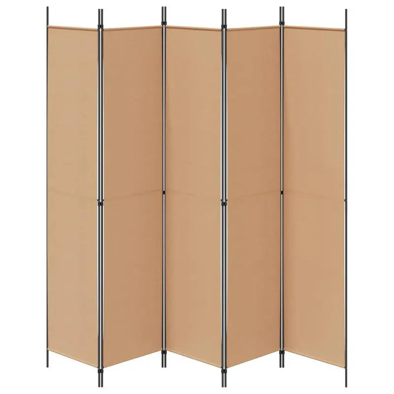 Paravent 5 Panneaux Tissu Beige — Grand Format 250 × 220 cm