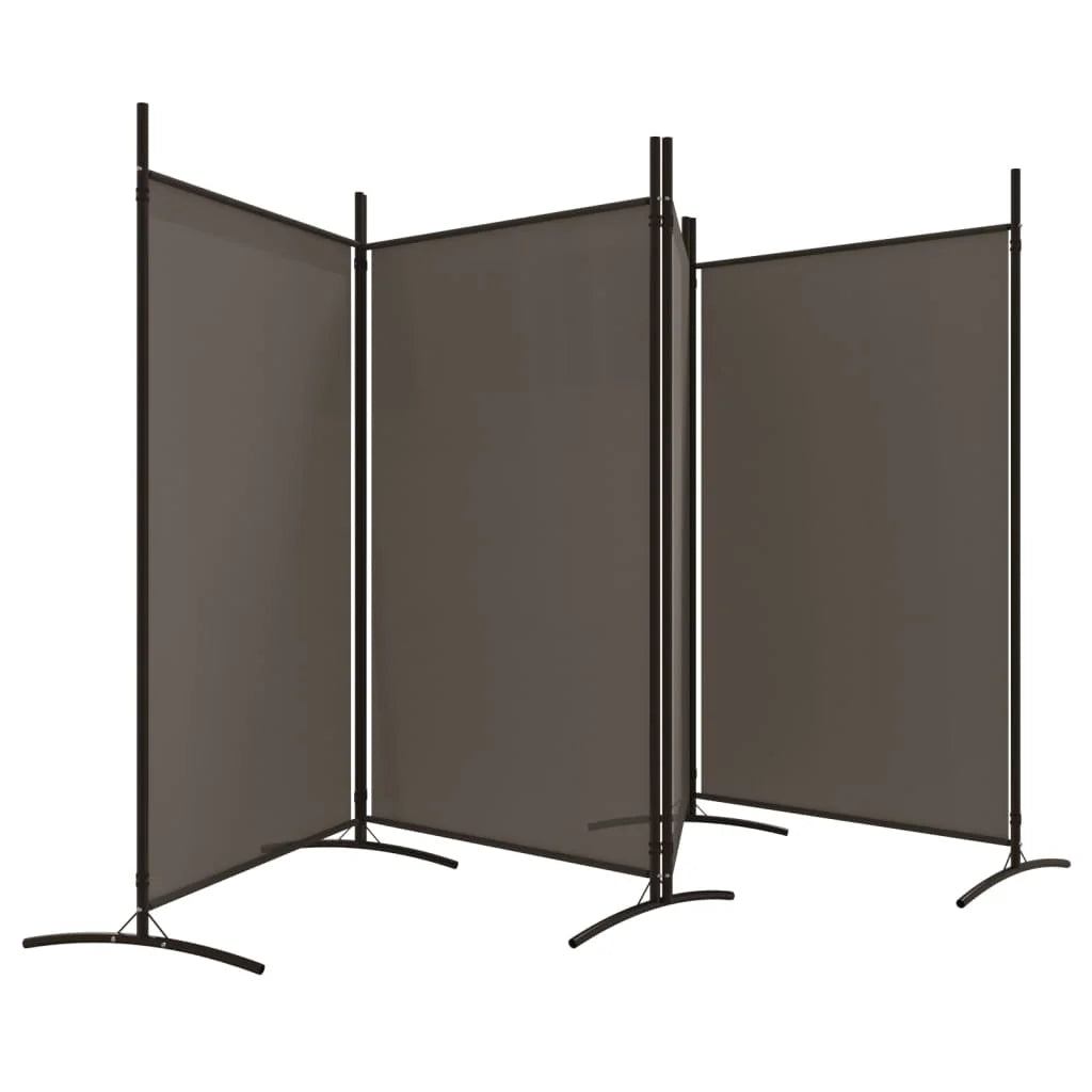 Paravent 4 Panneaux Tissu Anthracite — Grande Cloison 346 × 180 cm
