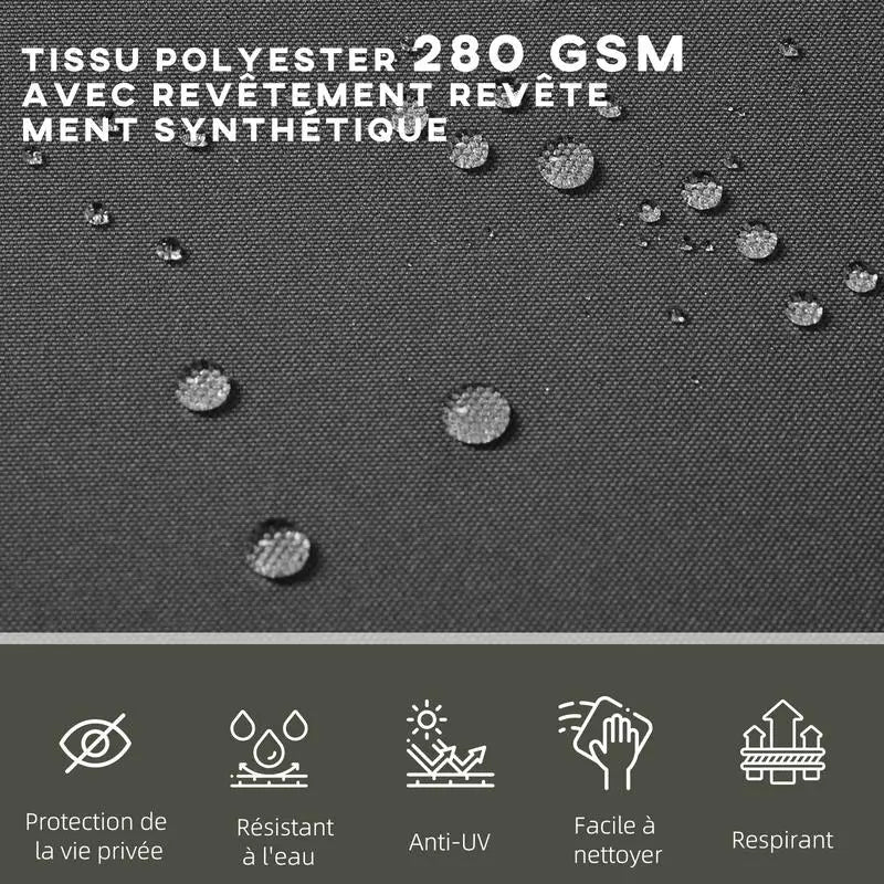 Paravent Rétractable Outdoor 6 m × 180 cm — Protection Solaire Anti-UV Gris & Noir
