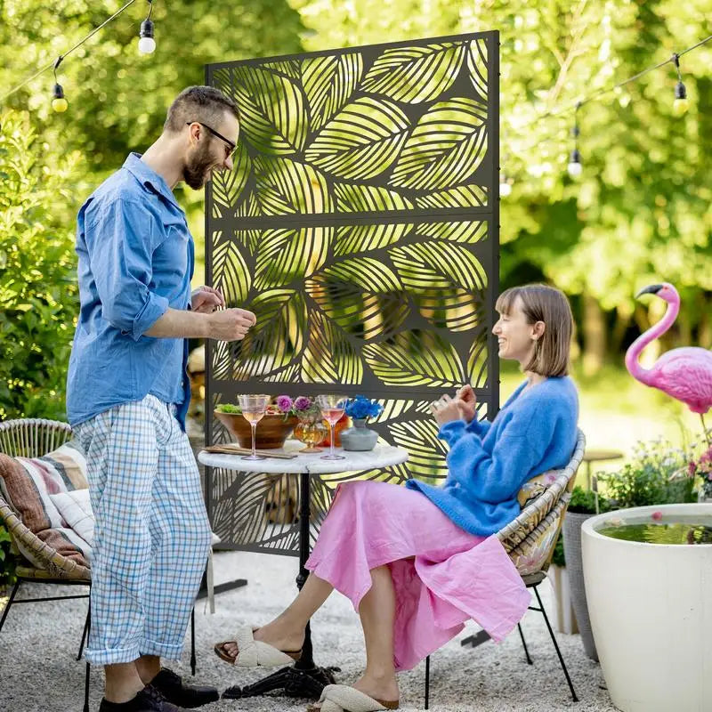 Panneau Décoratif Extérieur Noir — Treillis Métal pour Plantes Grimpantes, Balcon & Jardin