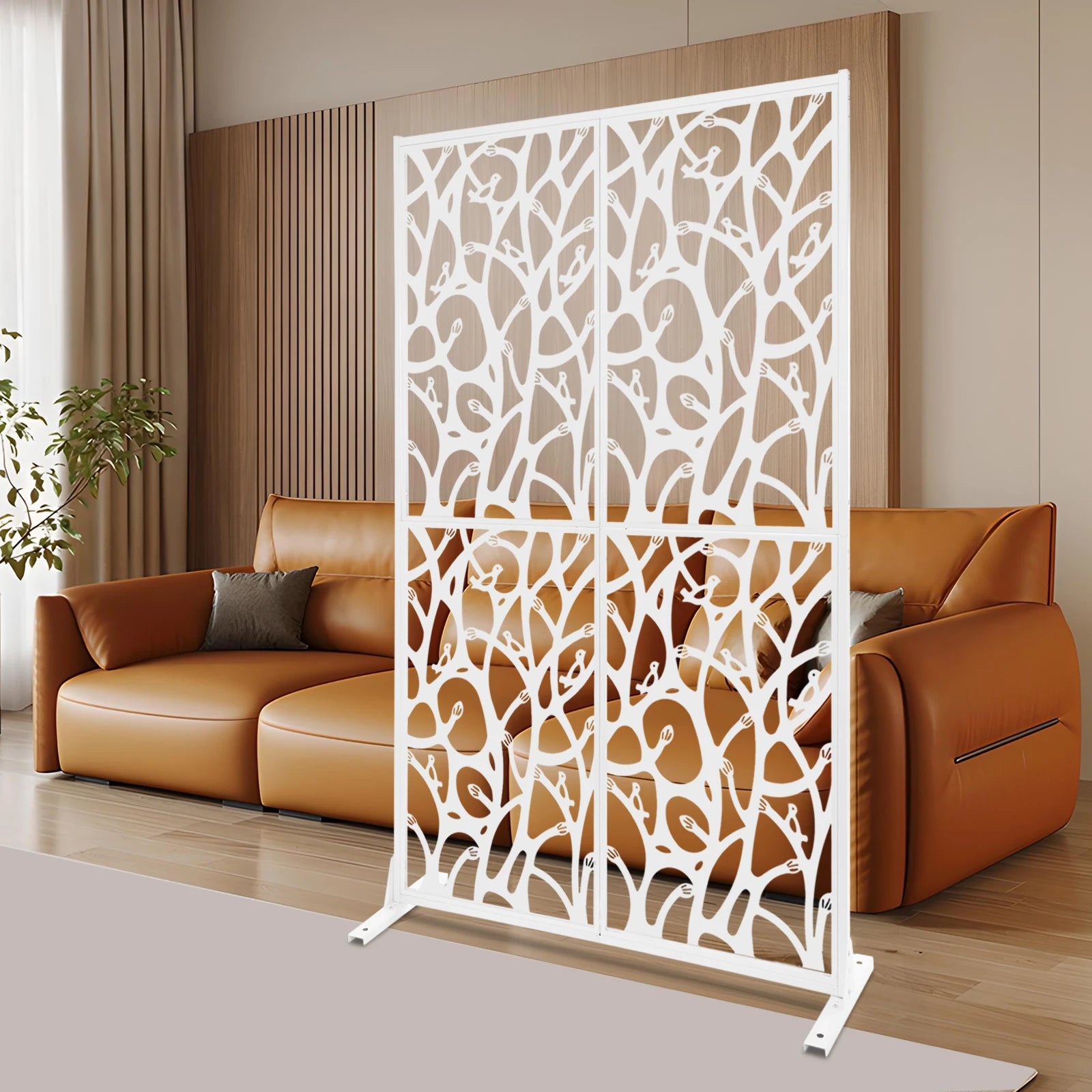 Paravent Motif Oiseaux — Cloison Décorative Intérieur & Extérieur 115 × 183 cm